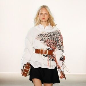 Dorothee Schumacher Fringe Sweater Cotton Knit Size Small